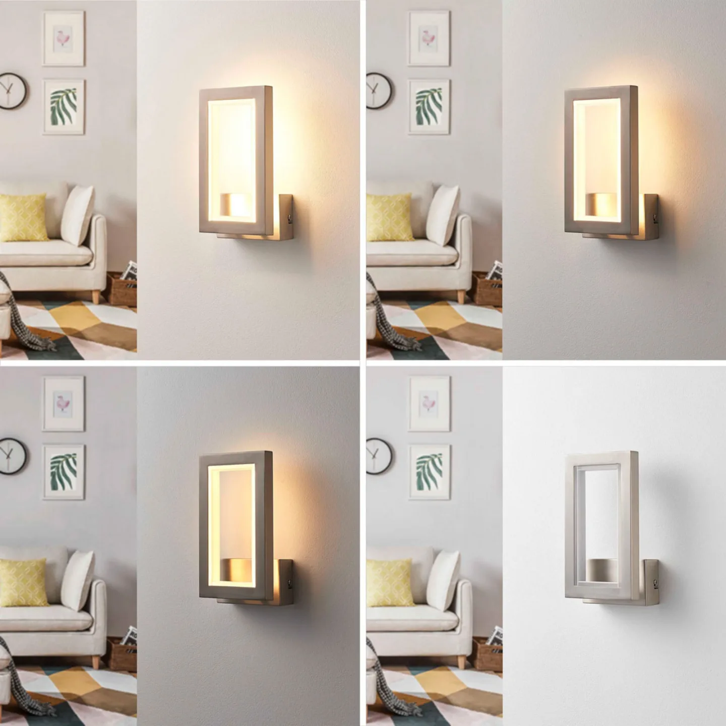 Heriba LED Vegglampe Matt Nickel - Lucande - Stue - Moderne - Metall - Kantet