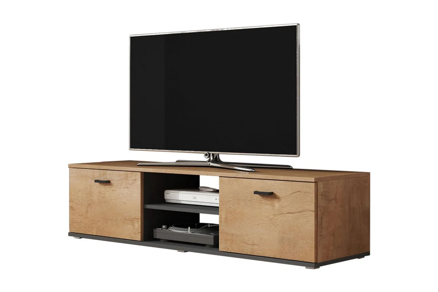 Ruskelsby TV-bänk 140 cm - Ek/Svart