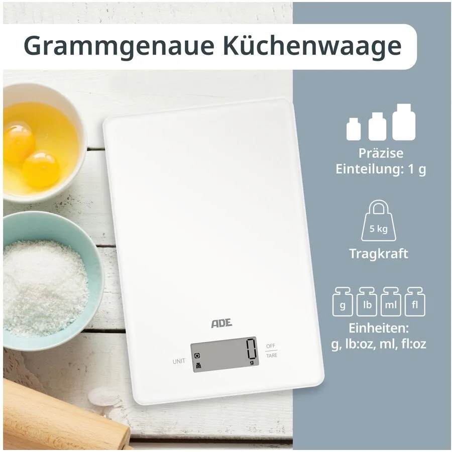 Küchenwaage ADE Weiss Kunststoff B 15 cm 1 g