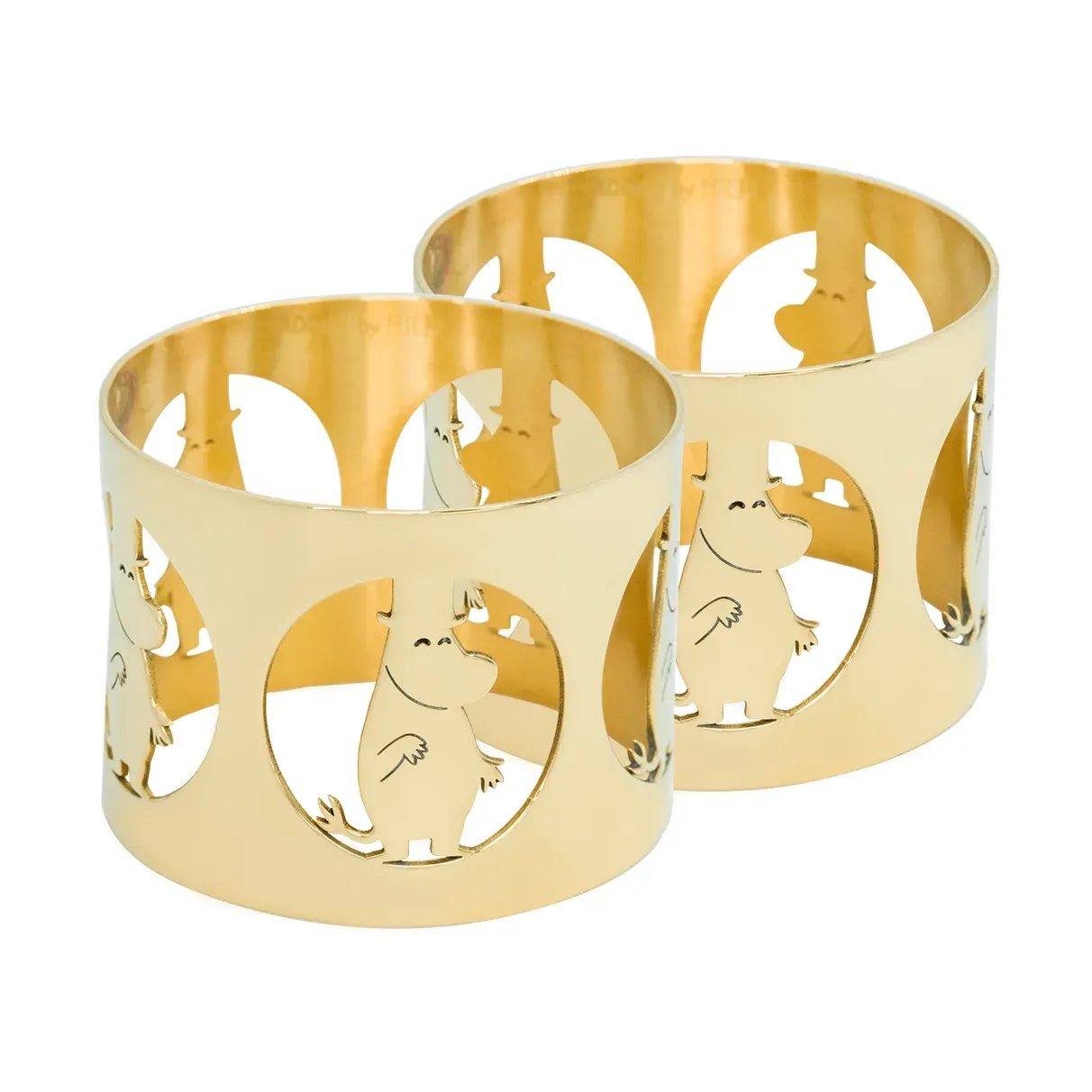 Hilke Collection Hilke X Mumin Serviettenringe Moominpappa 2er-Pack Vernickeltes Messing