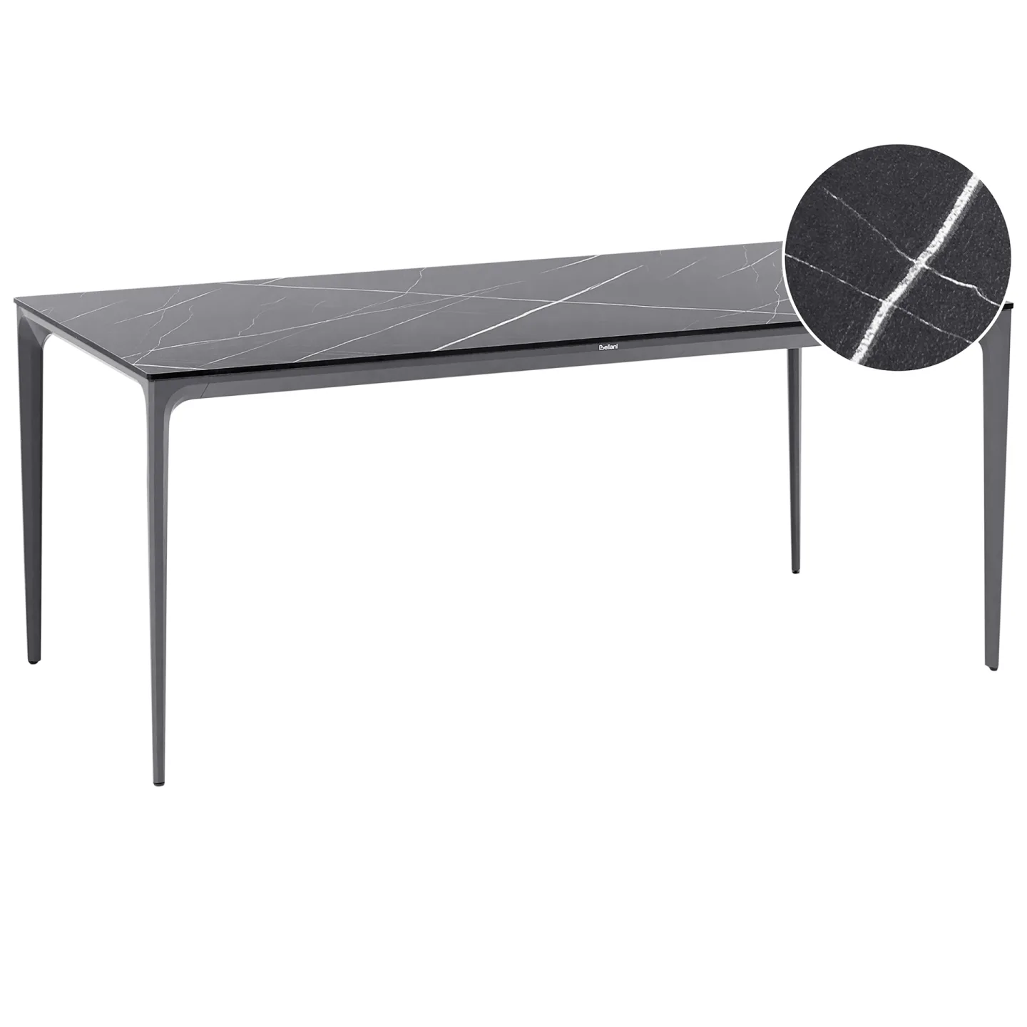 Matbord utomhus Sovareto 90x180 cm Marmoreffekt - Svart/Grå