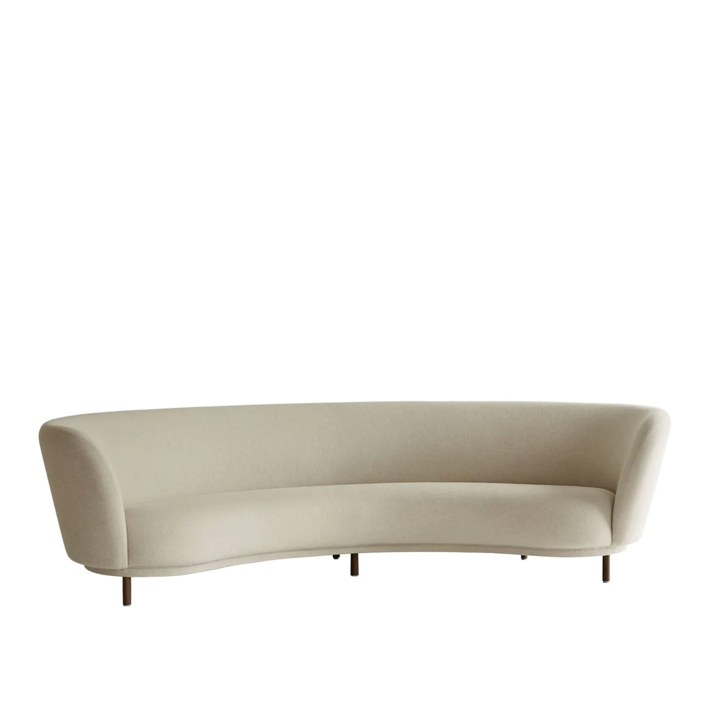 Massproductions - Dandy 4 Seater Sofa, Walnut Stained Legs, Fabric C+, Kvadrat - Hallingdal 65 0100 - Soffor - Chris Martin - Beige