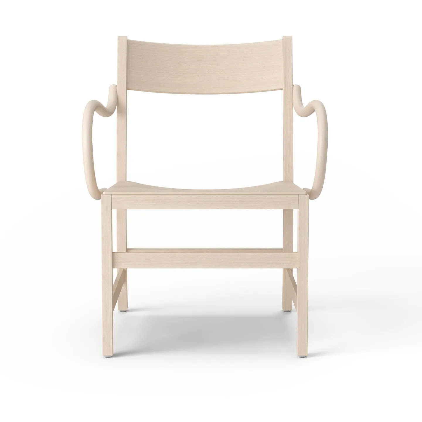 Massproductions - Waiter XL Easy Chair, White Oiled Beech, Utan klädsel - Fåtöljer - Chris Martin - Vit - Trä