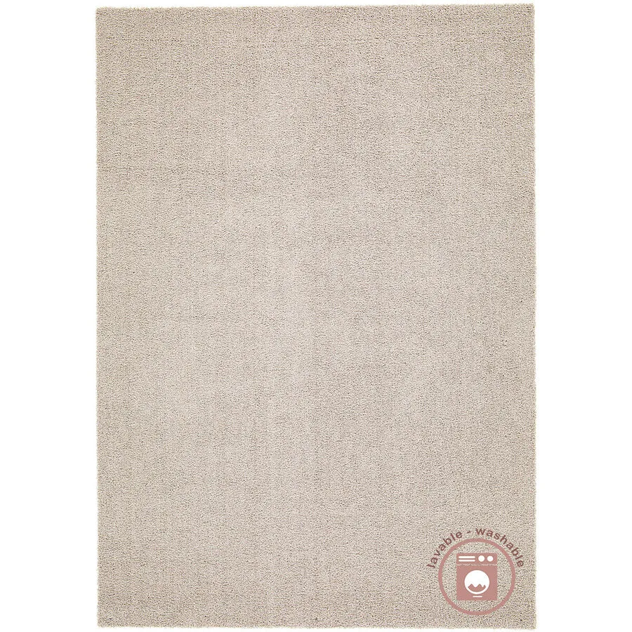 Teppich Etienne Cream Einfarbig Polyester 200 x 140 cm