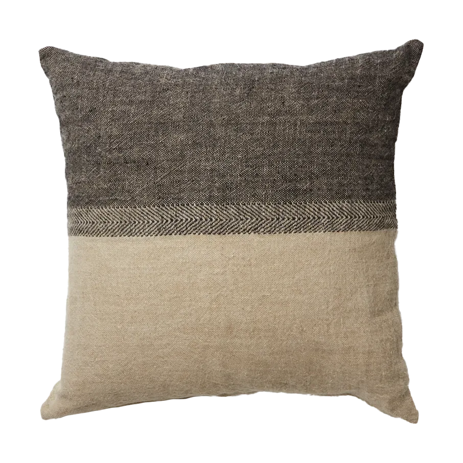 Olsson & Jensen Levi Kissenbezug 60x60 cm Schwarz/Natur