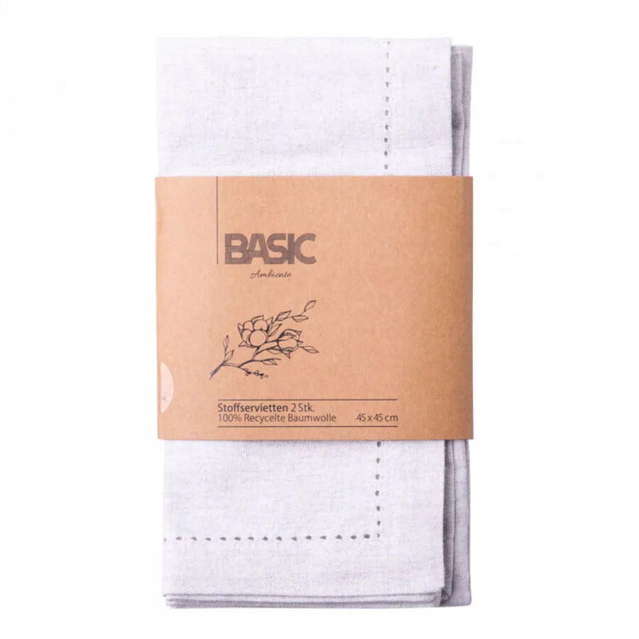 Sola Servietten Basic Ambiente Grey melange Recycelte Baumwolle