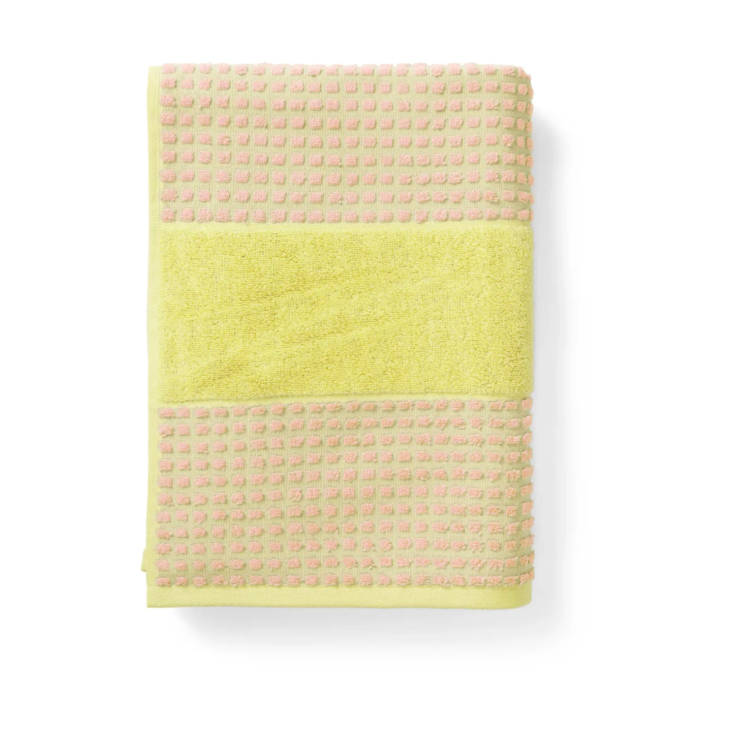 Juna Check handduk 70x140 cm Gul-rosa