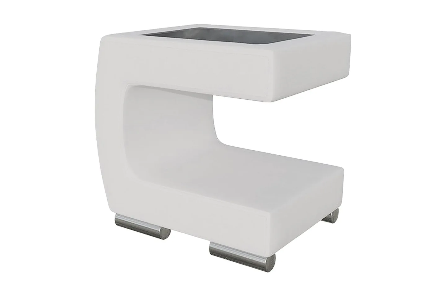 Stoliv Sängbord 43 cm Vänster - Ecoläder/Vit