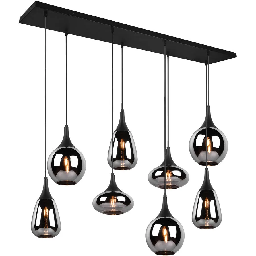 Pendellampe Lumine Schwarz Metall 121 cm 150 cm - Farbe: Schwarz matt