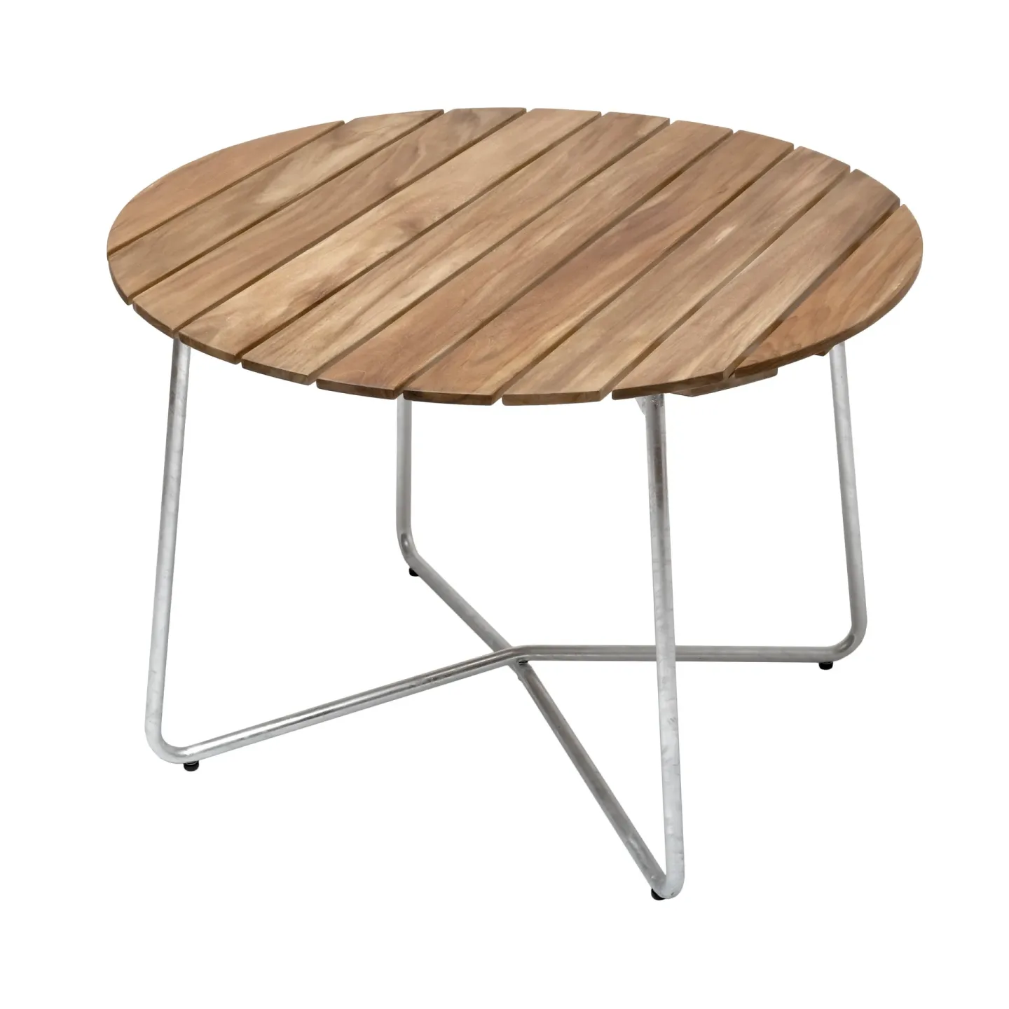 Grythyttan Stålmöbler 9A Esstisch Teak-Gestell warmverzinkt Ø100 cm