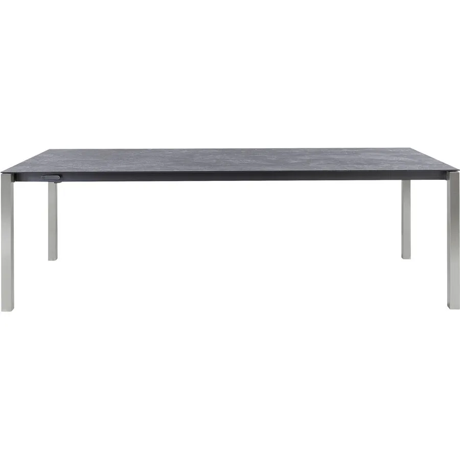 Gartentisch ausziehbar Campo Grande Keramik Ocean black 220x90 cm - Farbe: Edelstahl gebürstet / Ocean black - Material: Keramik/Edelstahl - Möbel