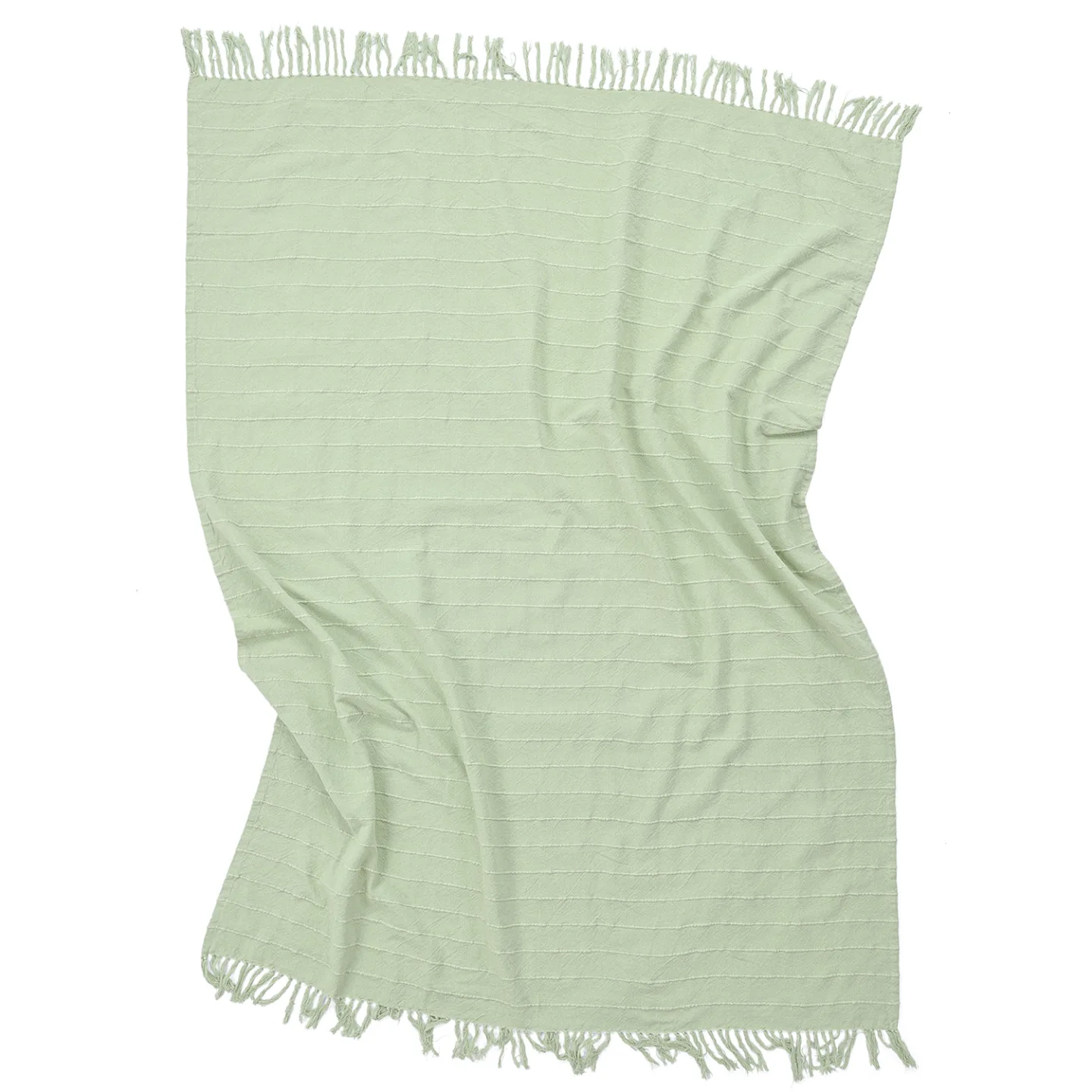 Pledd - Nalani cotton throw (lysegrønn) (Størrelse: 130 x 170 cm)