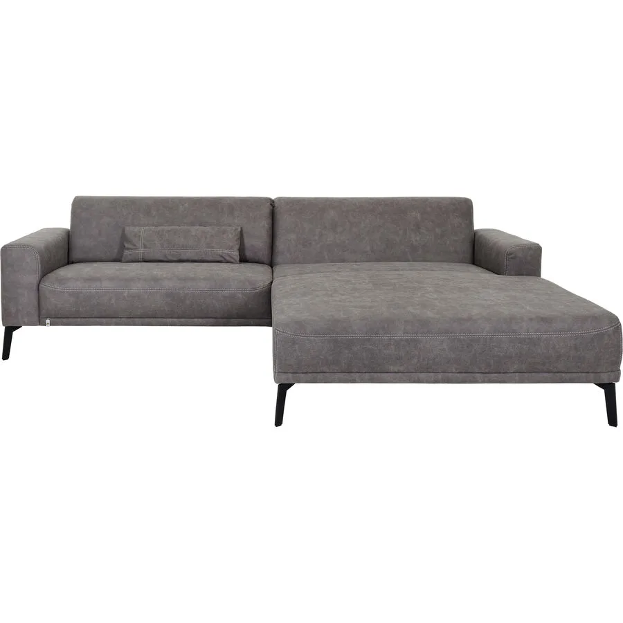 Ecksofa Simona Grau Stoff 285 cm 190 cm