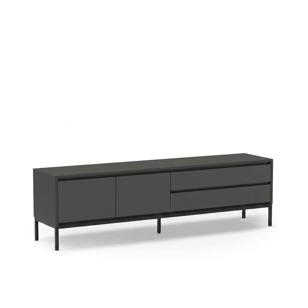 Velar TV-bänk 180x55x40 cm - antracit, wood black, svart