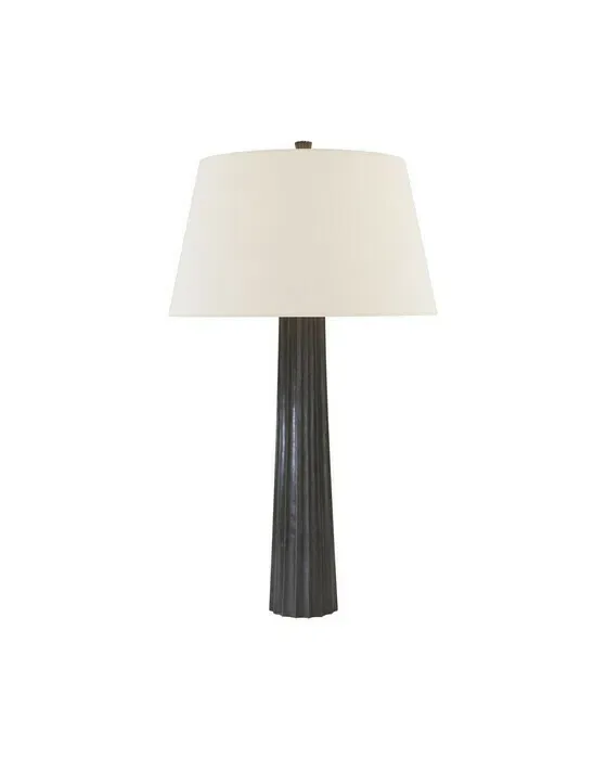 Fluted Spire black table lamp