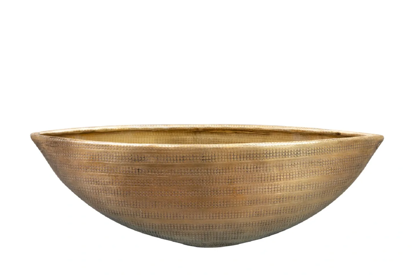 Decofinder Pflanzengefäss Rowen, Schifftopf, Gold B: 43 cm | Schubiger Möbel