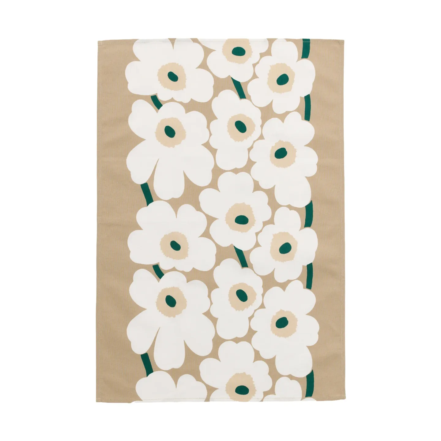 Marimekko Unikko Geschirrtuch 47x70 cm Sand-weiß-hay-emerald