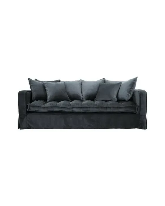 Greenwich soffa velvet iron grey