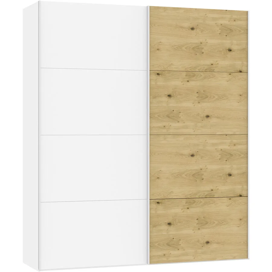 Kleiderschrank Arena Schwebetüren weiss Holzwerkstoff B 203 cm - Schweizer Möbelhersteller