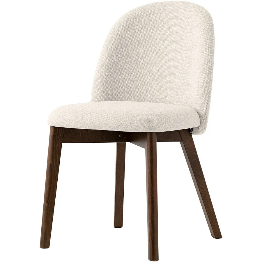 CONNUBIA Stuhl 2er-Set Tuka écru/dunkelbraun Buche/Polyester