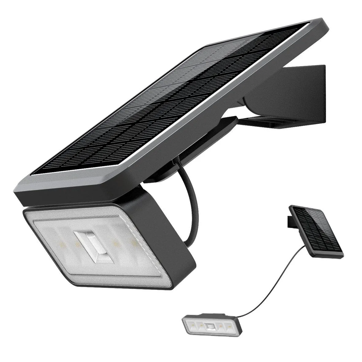 Designlight - Batteridriven strålkastare med sensor - Solcellslampa - Svart