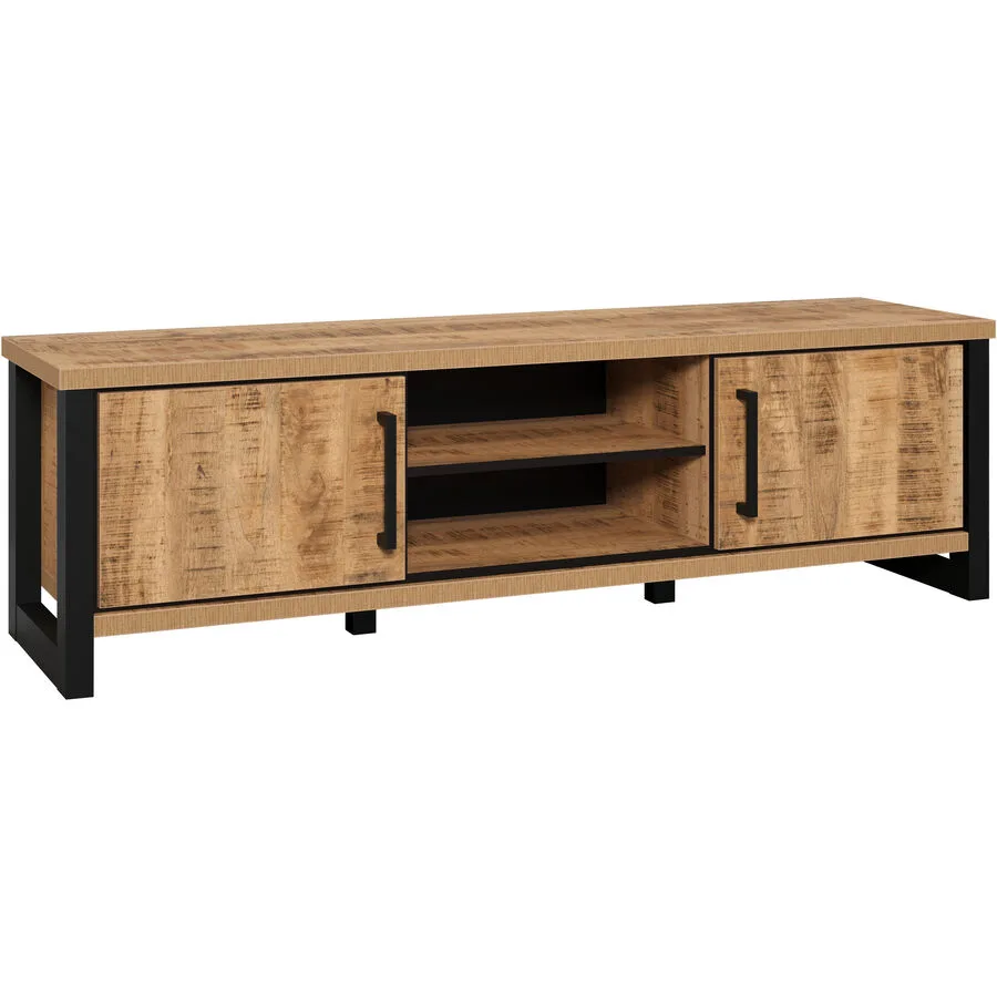 TV-Möbel Nyfler braun/schwarz Holzwerkstoff B 166 cm