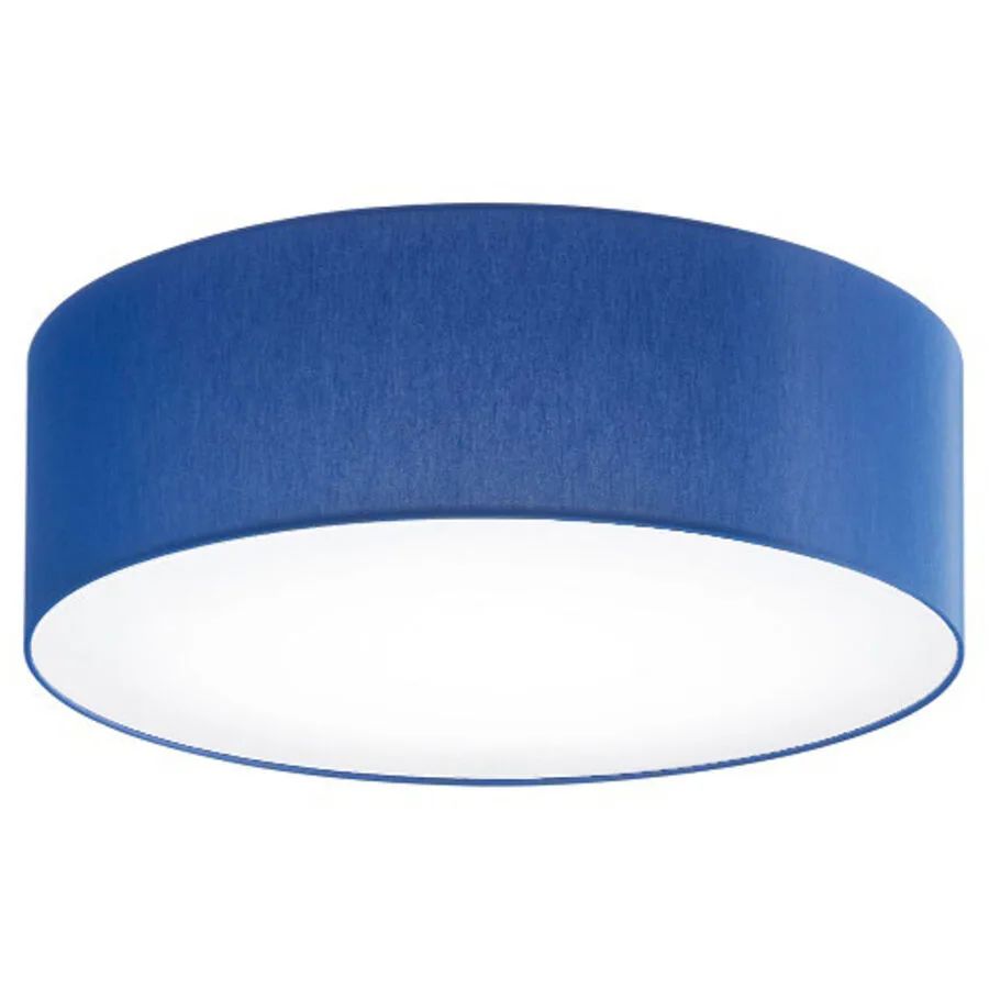 Deckenlampe Noah Blau Metall/Stoff 50 cm 16 cm - Farbe: Dunkelblau - LED - Lichtfarbe: Warmweiss - Material: Metall/ Stoff - Deckenlampe- LED