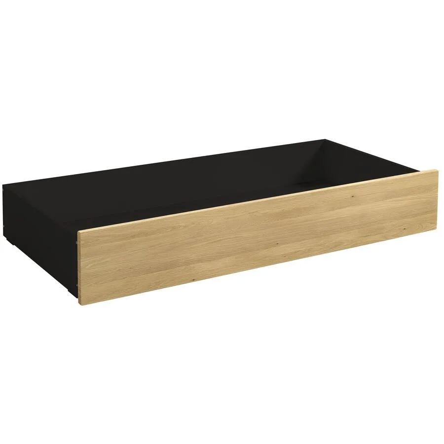 Hasena Bettschubkasten Roll-Box eiche hell/anthrazit Eiche/MDF B 137 T 67 cm