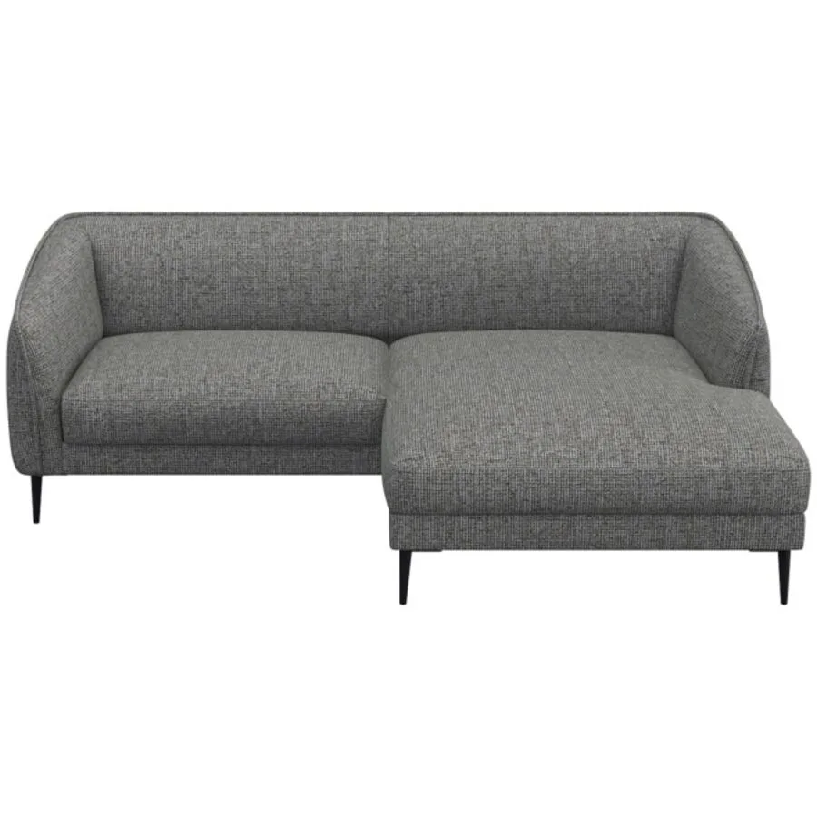 Ecksofa Fady Rechts Stoff flanellgrau B 220 cm T 148.5 cm