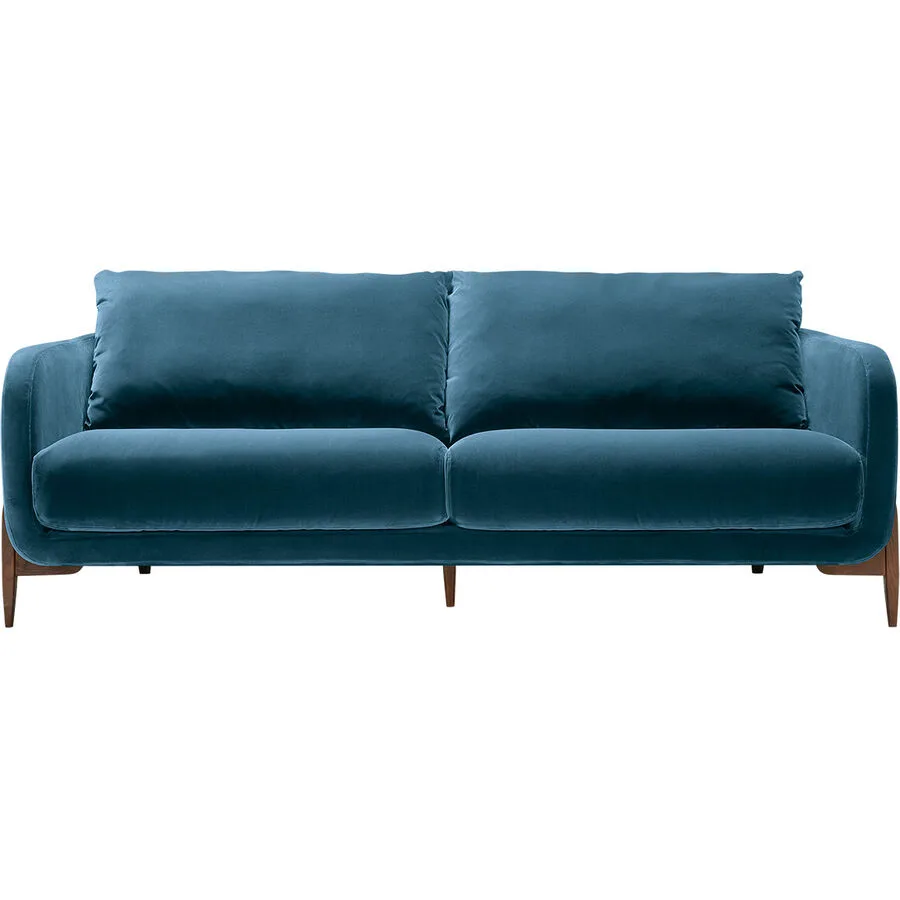 Sofa Leya Ohne Velourstoff blau B 218 T 92 cm