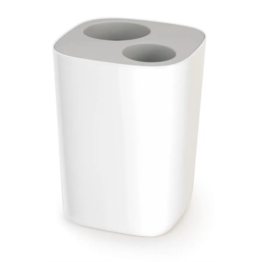 Abfalleimer Joseph Joseph Split Grau/Weiss Kunststoff 27.9 cm 8 l - Farbe: weiss/grau - Material: Polypropylen