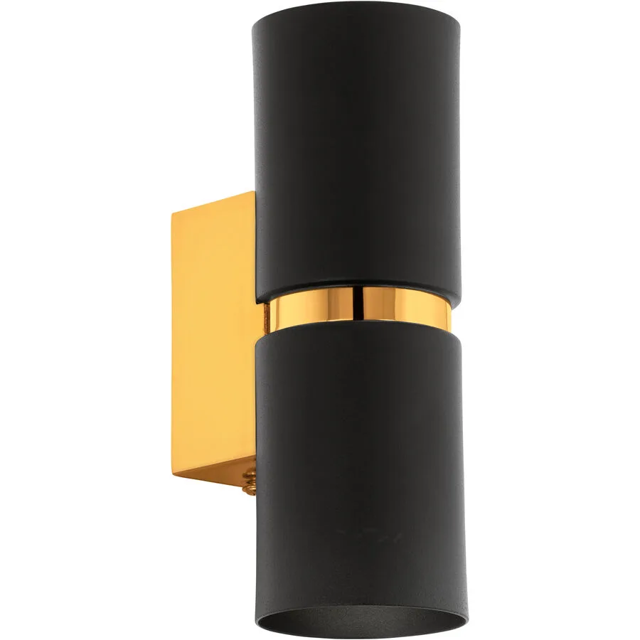 Eglo Wandlampe Passa Gold/Schwarz Stahl 17 cm - Farbe: schwarz-gold