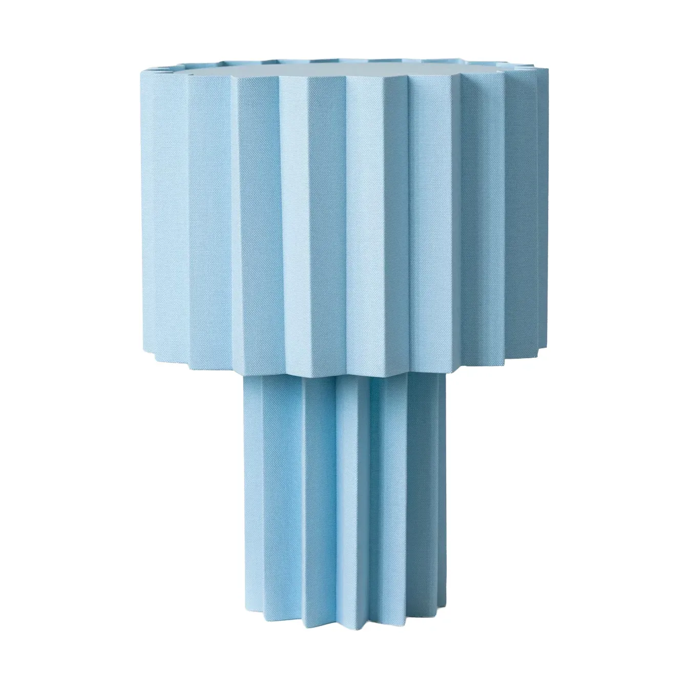 Örsjö Plissé Bordslampa Ljusblå textil