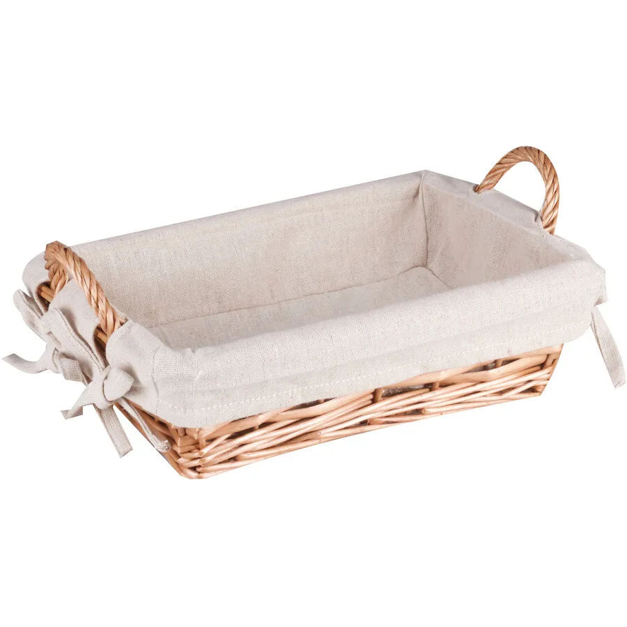 Brotkorb Traditional beige Naturfaser/Baumwolle T 26 cm - Material: Weide mit Baumwolleinlage