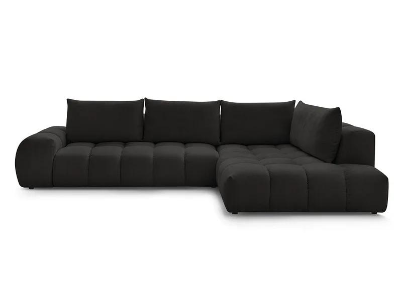 Ecksofa BOBOCHIC EVEREST Stoff mit Textur schwarz