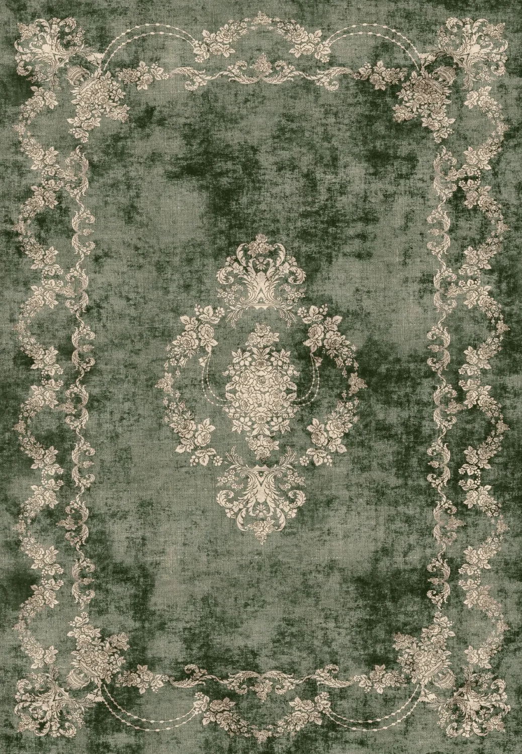 Wilton-teppe - Taknis (grønn) (Størrelse: 240 x 240 cm (firkantet form))