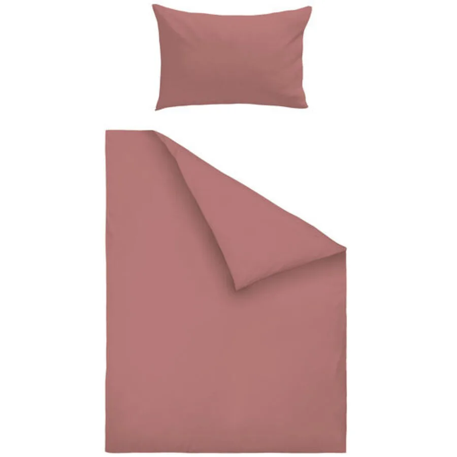 Flair Bettwäschegarnitur Lilou rose Baumwolle/Leinen 160 x 210 100 x 65 cm