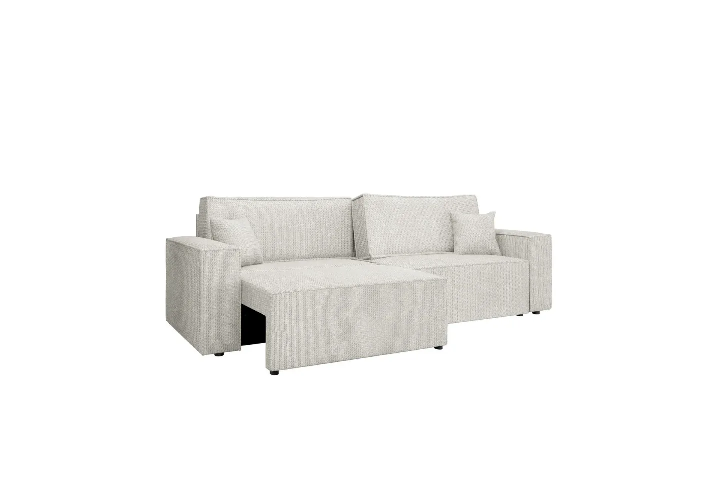 Hobson Bäddsoffa 3-sits i Plysch - Vit