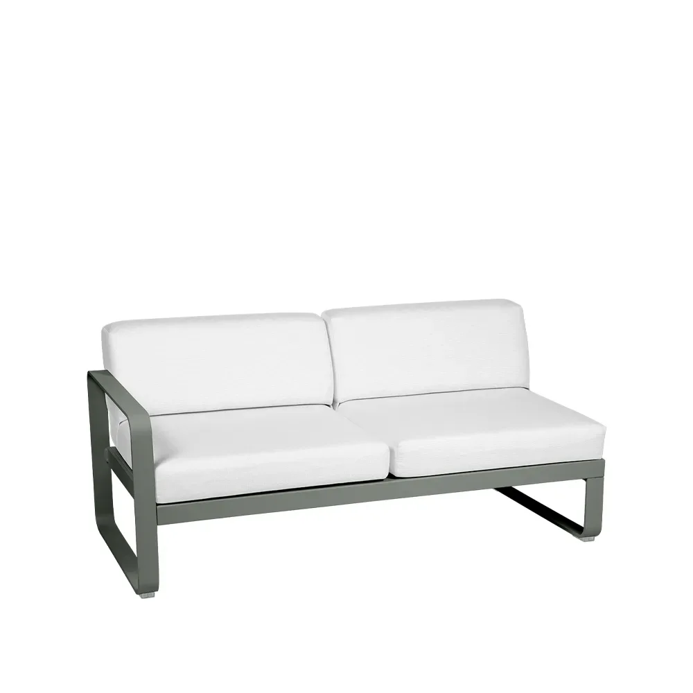 Fermob Bellevie Left modulsoffa 2-sits Rosemary (grön)-off-white dyna