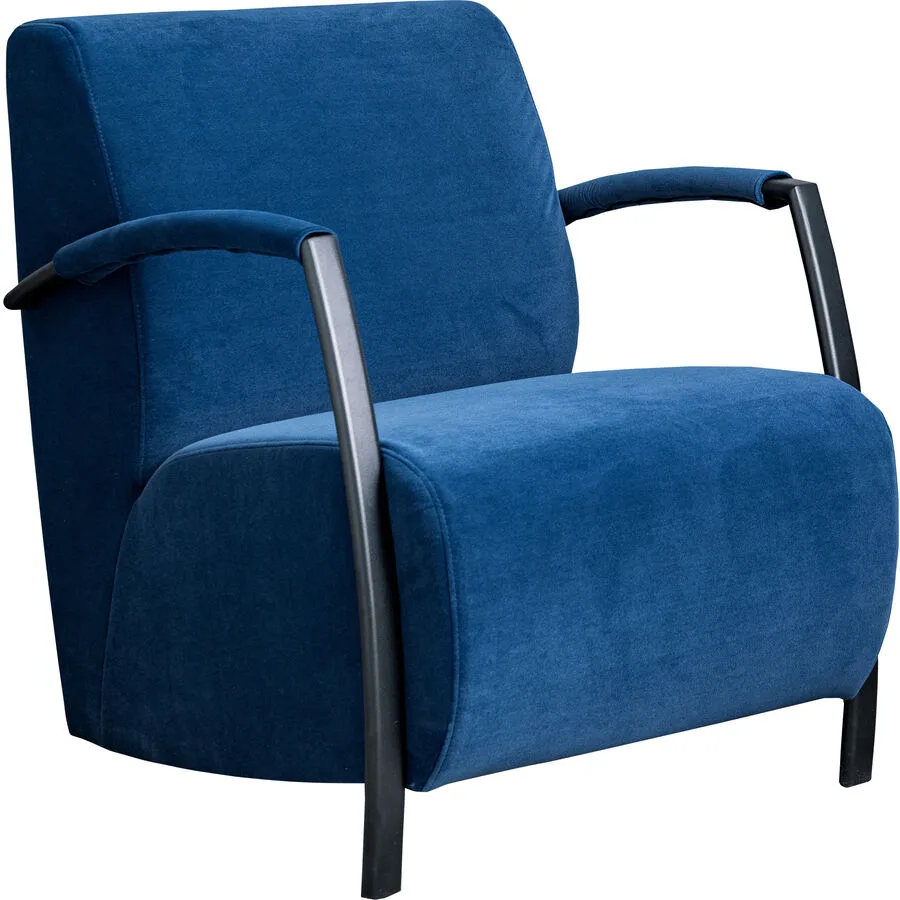 Sessel Amari Dunkelblau Polyester Stoff B 63 T 84 H 77 cm