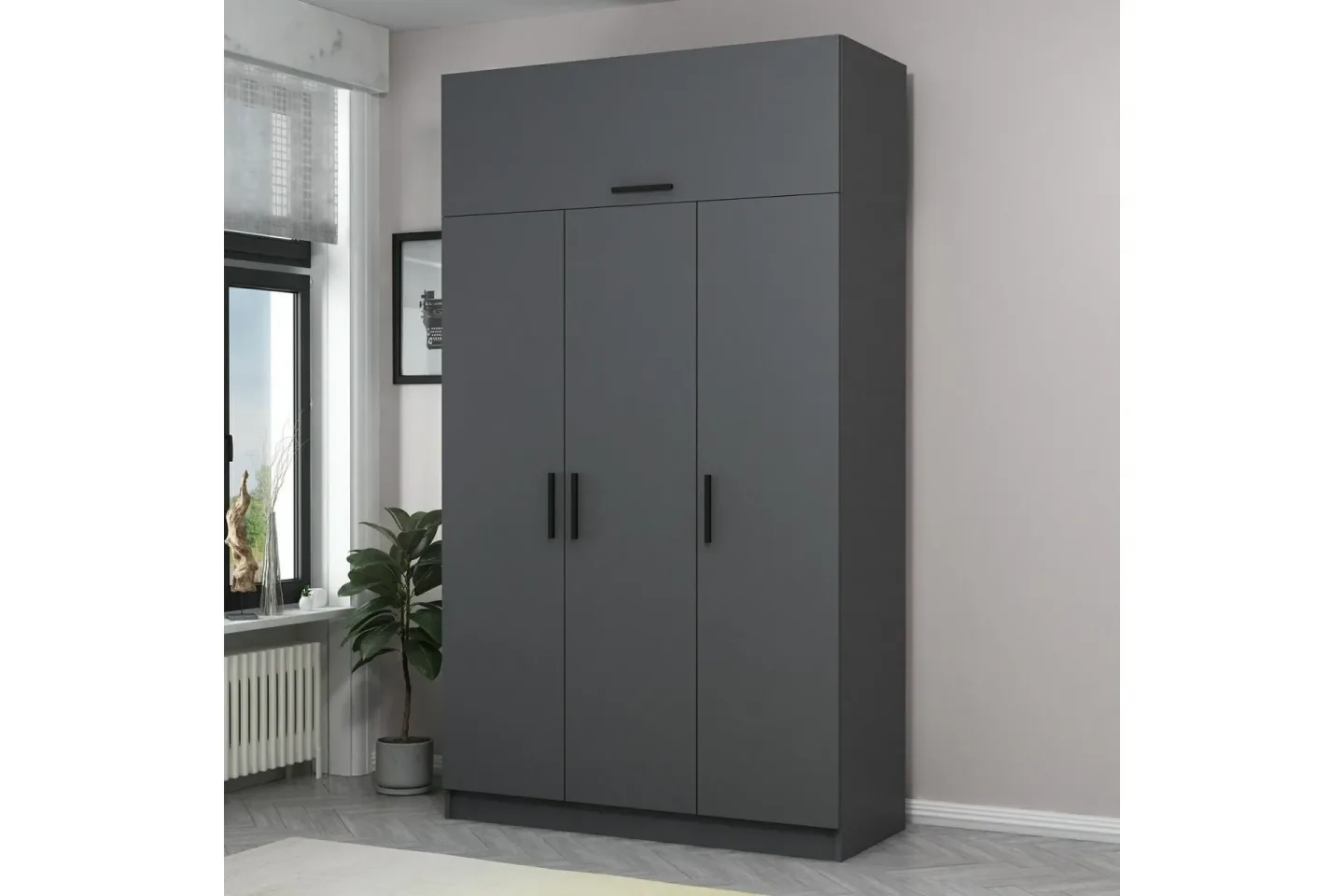 Minar Garderob 135 cm - Antracit