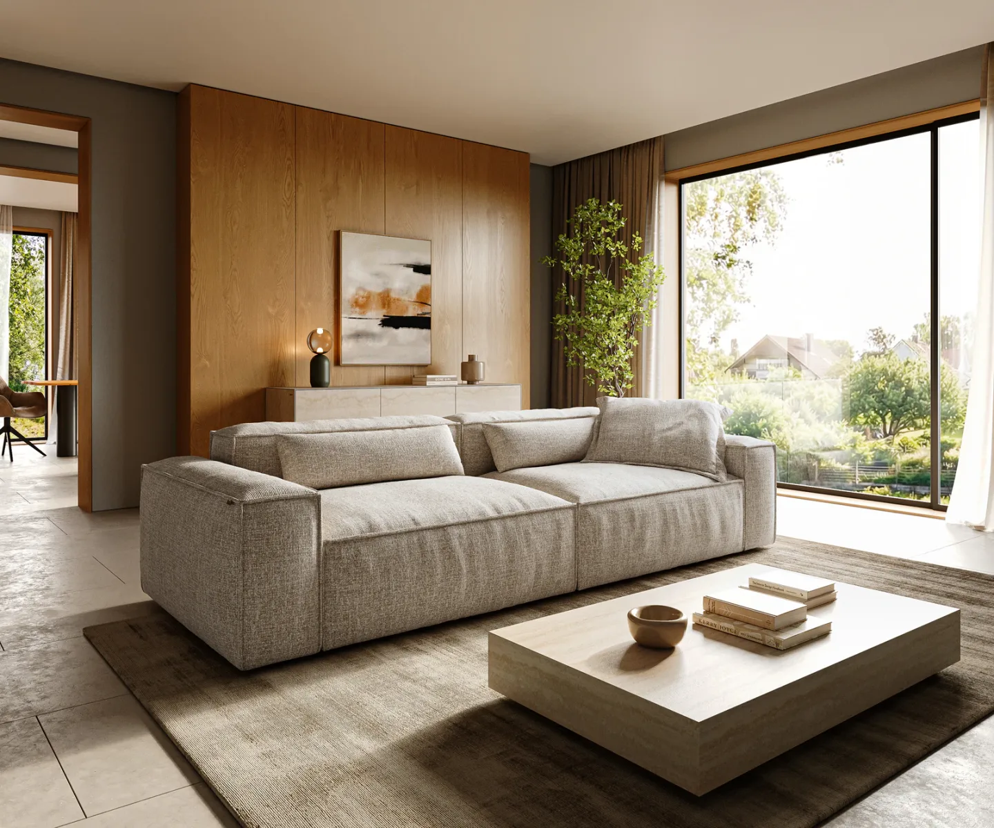 Big-Sofa Freestyle Cozy 280x110 cm Webstoff Soft Beige