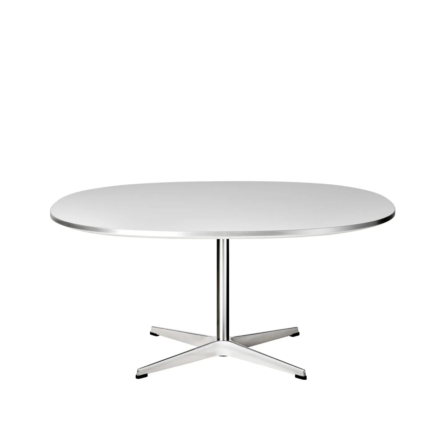 Fritz Hansen - A203 Supercirkulär Soffbord, 100x100 cm, Laminat, White - Soffbord - Arne Jacobsen,Piet Hein - Vit - Metall/Trä