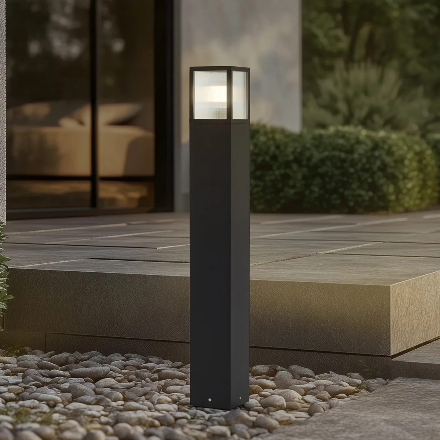Klemens Poller H90 Schwarz - Lucande - Terrasse - Modern - Aluminium - Einflammig