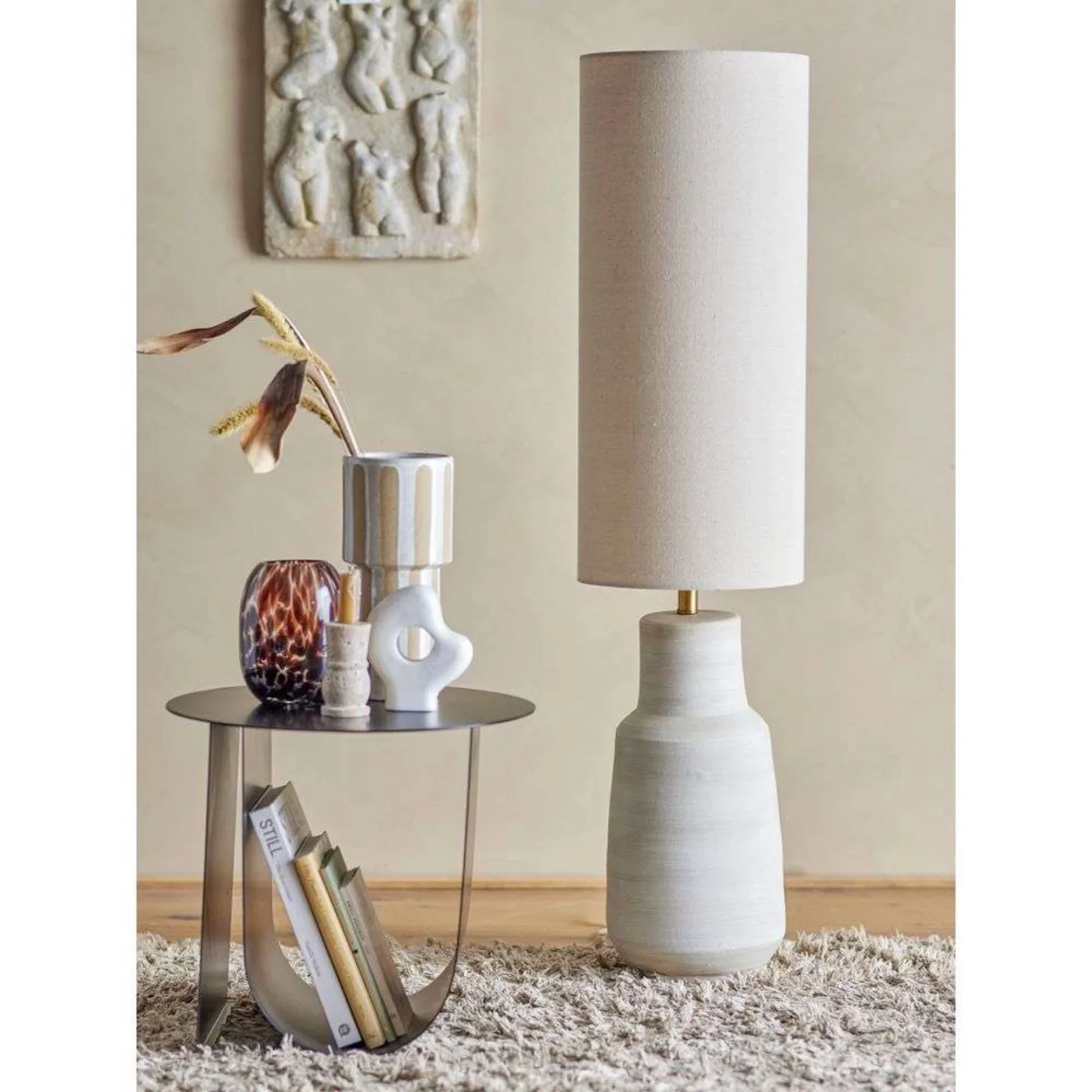 Linetta Gulvlampe White - Bloomingville - Stue - Stof / tekstil