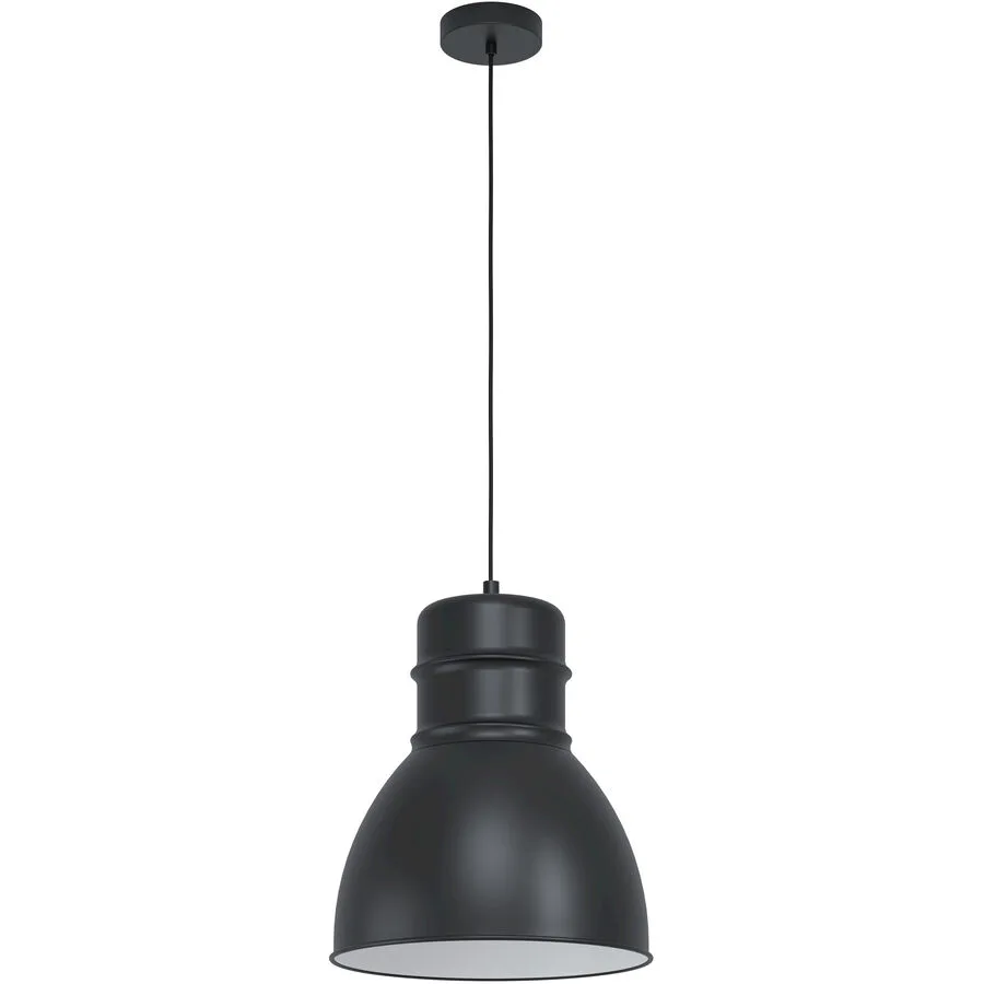 Eglo Pendellampe Ebury Schwarz/Weiss Stahl 38 cm 110 cm