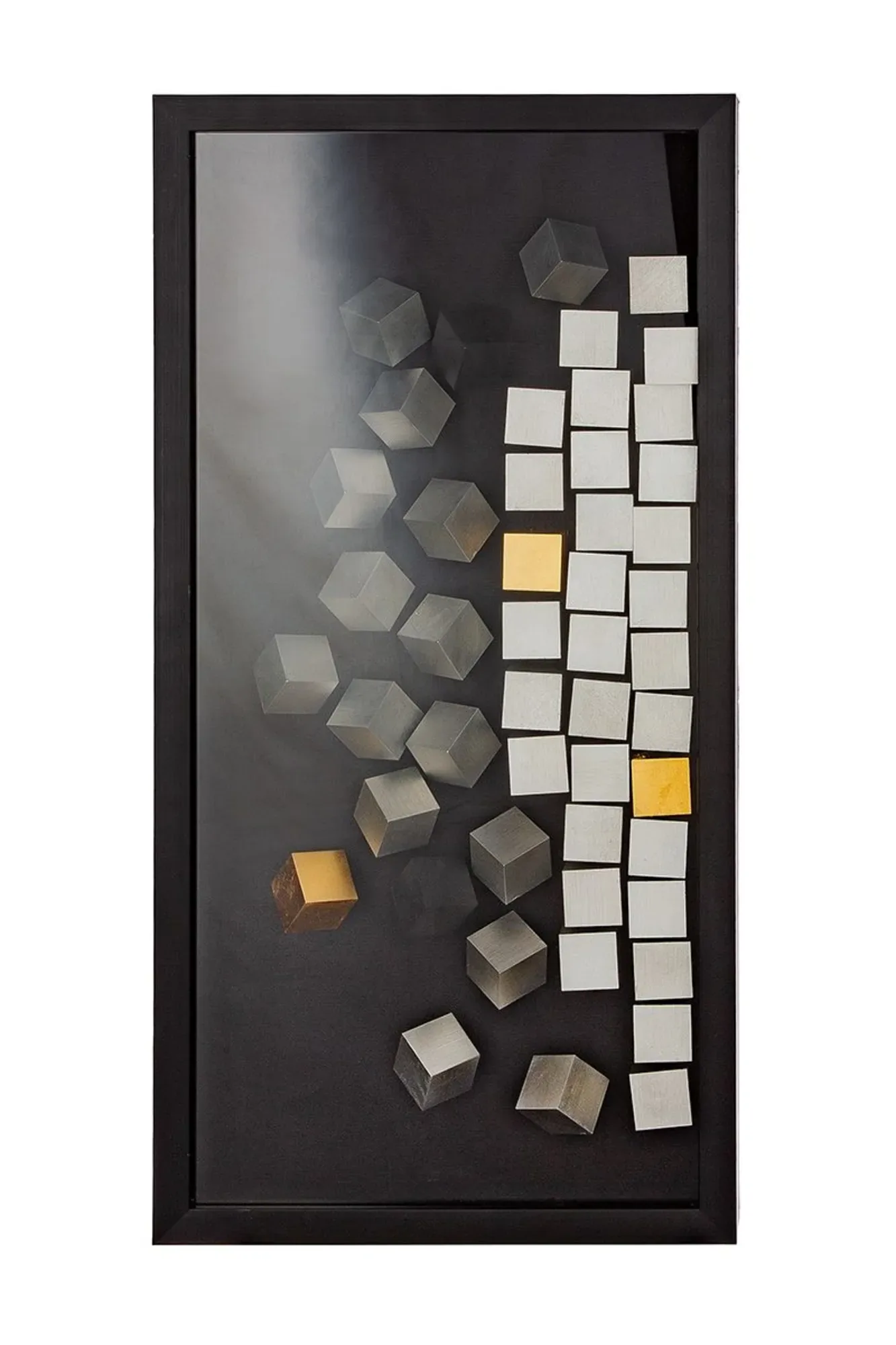 Gilde Bild Cubes, Silber Schwarz H: 80 cm | Schubiger Möbel