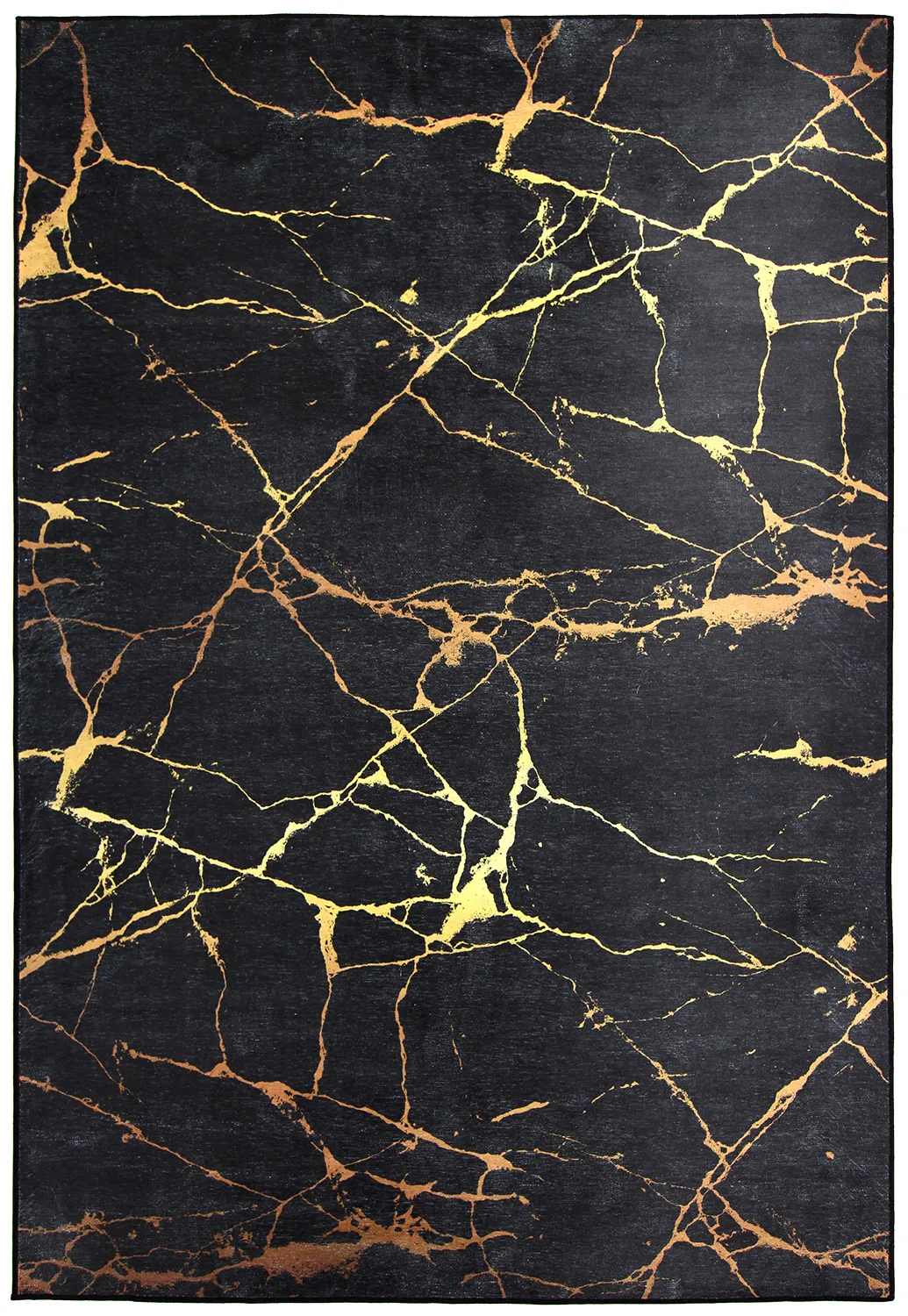 Wilton-teppe - Vieste (sort/gull) (Størrelse: 200 x 280 cm)