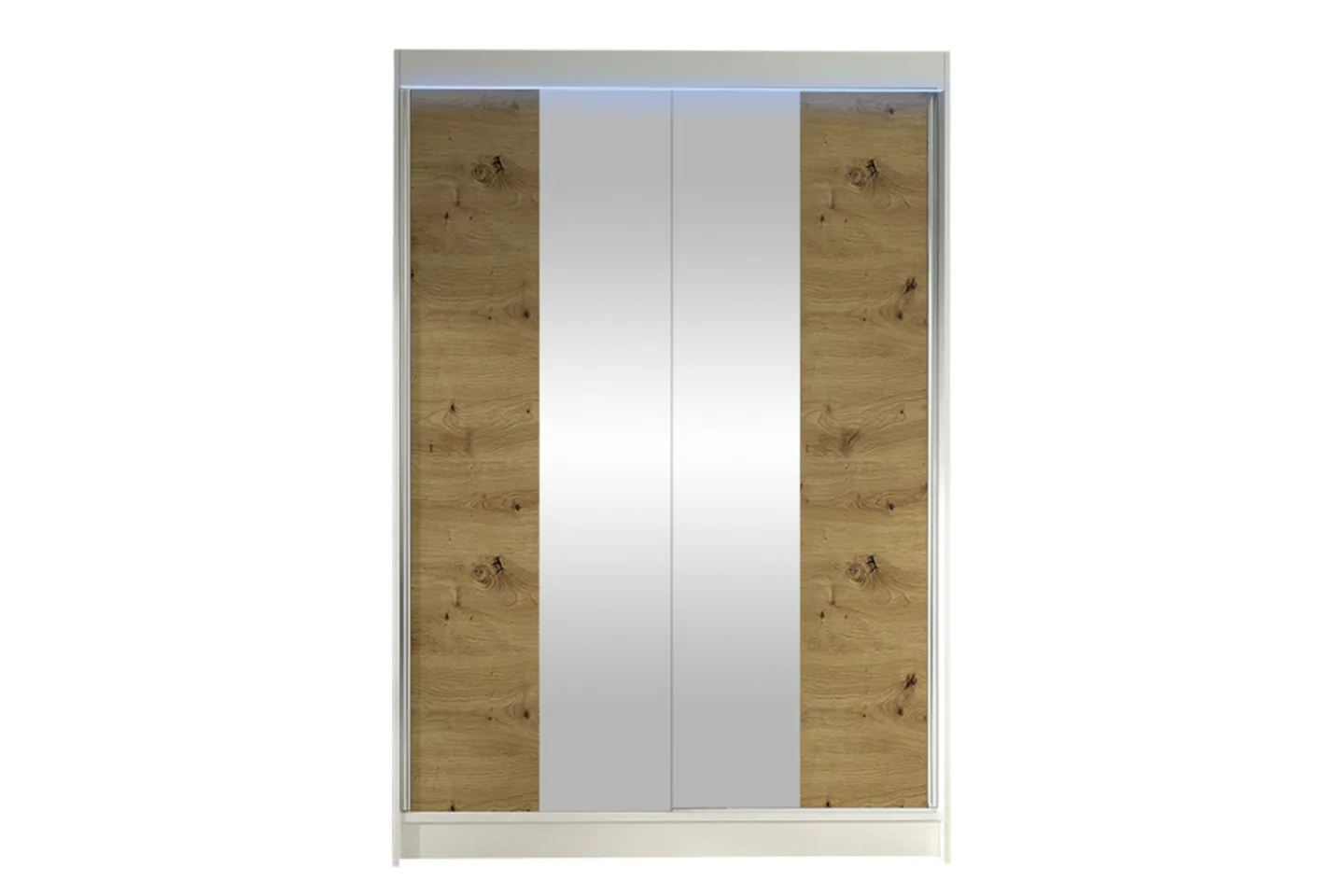 Liverpool Garderob m. Spegel 120x200 cm - Vit/Brun