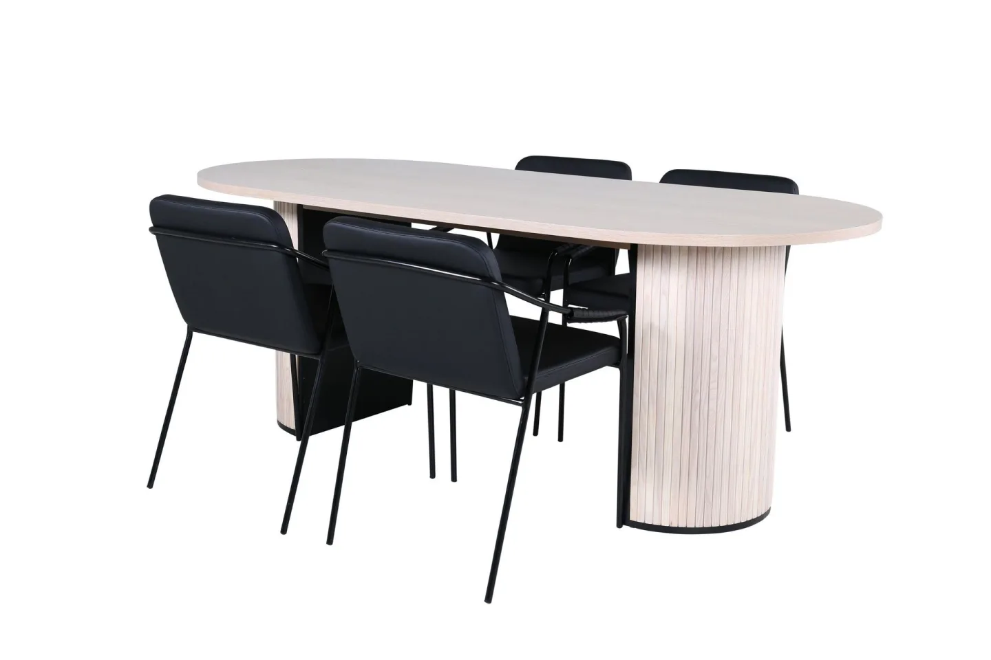 Bianca Matgrupp 200 cm Oval med 4 Tvista stolar - Svart